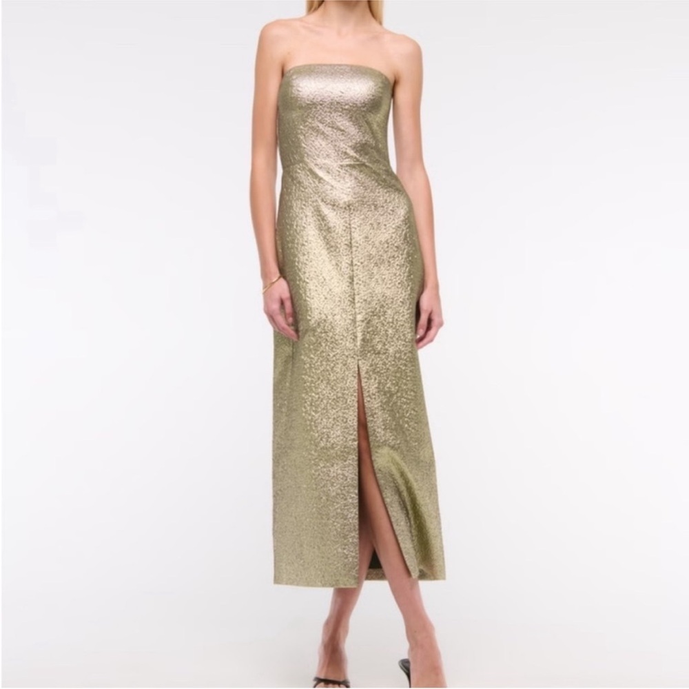 NWT Abercrombie & Fitch Strapless Gold Dress Sz. S